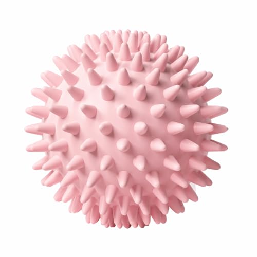 Pink Spiky Massage Ball for Feet, Back, Hands & Muscles, Firm Trigger Point Roller for Plantar Fasciitis, Deep Tissue Massage, Reflexology, Physical Therapy & Exercise, 3 Inch