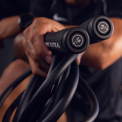 Muay Thai 3.0 Weighted Jump Rope for Men & Women - Professionally Designed for High-Intensity Training | Muay Thai, MMA & Fitness Jump Rope - Full Body Workout Weighted Rope - color: Black 1.5lb