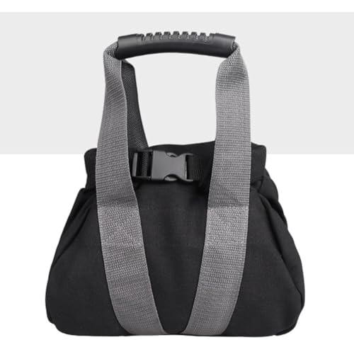 Adjustable Canvas Kettlebell Sandbag with Handle for Strength Training, Home Gym, Yoga and Fitness - Empty Weight Bag for Customizable Loading up to 35 lbs
