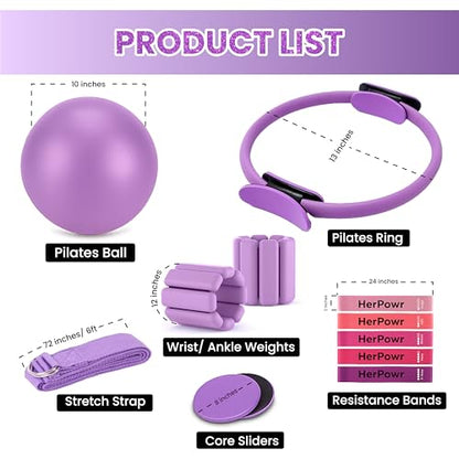 Pilates Kit with Weights, Pilates Kit with Ankle Wrist Weights, Pilates Set, At Home Pilates Kit, Pilates Sets for Women, Pilates Essential kit, Pilates Accessories, Pilates Workout Sets