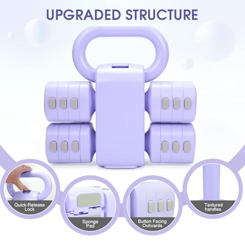 Adjustable 2-in-1 Convertible Kettlebell & Dumbbells - color: Purple