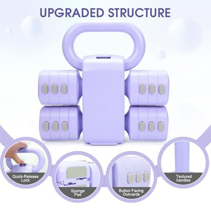 Adjustable 2-in-1 Convertible Kettlebell & Dumbbells - color: Purple
