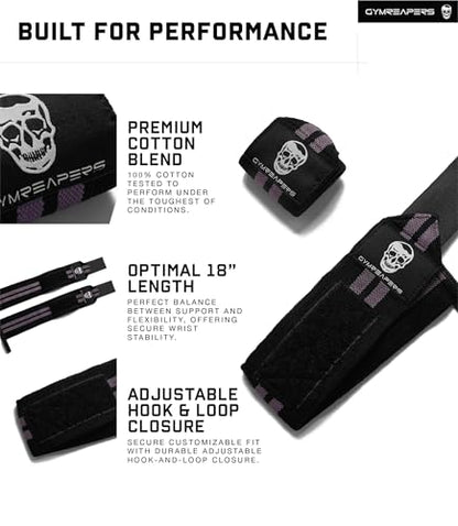Gymreapers Weightlifting Wrist Wraps (IPF Approved) Professional Quality Wrist Support with Heavy Duty Thumb Loop - Best Wrap for Powerlifting Competition, Strength Training, Bodybuilding - color: Lilac