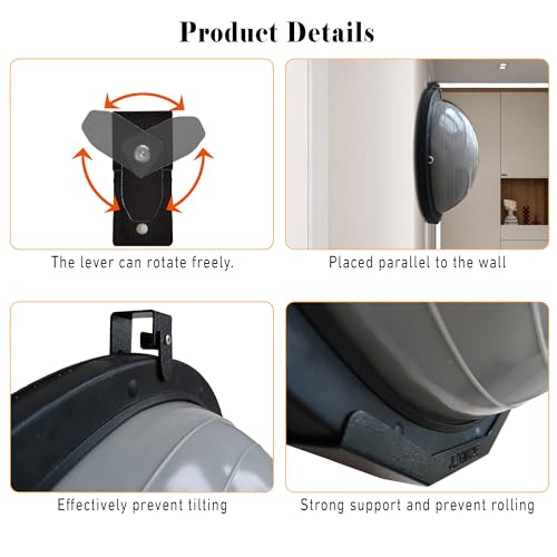 Exercise Ball Holder Wall Mount, Yoga Ball Holder Rack for Half Balance Trainer, Space-Saving Ball Storage Bracket for Home Gym