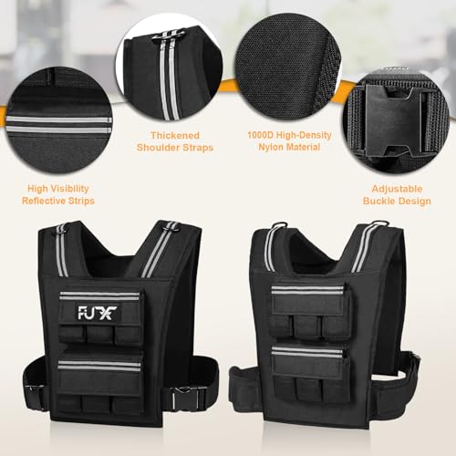 FUFF Adjustable Weighted Vest Men,20/30/40 LB Weight Vest for Strength Trainin, Workout Vest Woman with Removable Iron Weights for Walking, Rucking, Running, Exercise - size: 30 LB