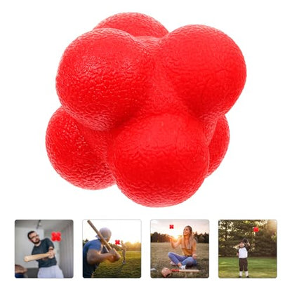 Toddmomy Hexagonal Reaction Training Ball 7cm Red Silicone Agility Fitness Ball for Speed and Reflex Exercises in Baseball, Tennis, Soccer, and Ping Pong Training