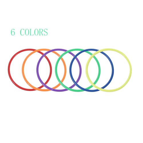 30 Pcs Multicolor Plastic Toss Rings Kids Ring Toss Game Carnival Rings for Speed and Agility Practice Games, Garden Backyard (30 pcs 5 Sizes)