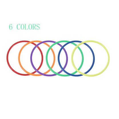 30 Pcs Multicolor Plastic Toss Rings Kids Ring Toss Game Carnival Rings for Speed and Agility Practice Games, Garden Backyard (30 pcs 5 Sizes)