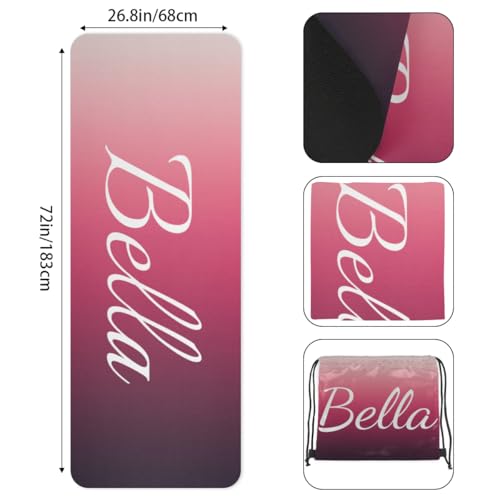 Custom Name Yoga Mat,Personalized Travel Yoga Exercise Mat,Non Slip,Perfect for Kids & Adults,Gradient Color D Series - color: Style 18