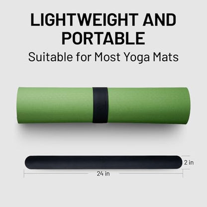 Yoga Mat Strap Slap Band, One Snap Keeps Mats Tightly Rolled, Heavy-Duty Clasp Fits Most Size Mats(24" L X 2" W) - color: Black