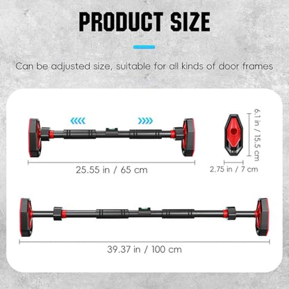 Pull Up Bar For Doorway, No Drilling Or Tools Required, 60-100cm Adjustable Size, Exercise Door Frame Bar, Home Fitness Pull Up Equipment, Heavy-Duty Construction, For Maximum Strength And Stability