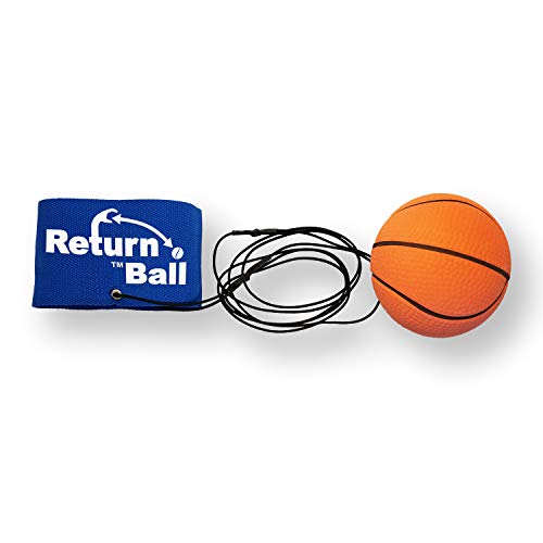 Return Ball - Basketball - Fun Single Player Toy for Indoor or Outdoor Play - Wrist Rebound Ball Fun for Friends and Family - Great as a Gift or a Present - Improve Coordination and Reaction Time