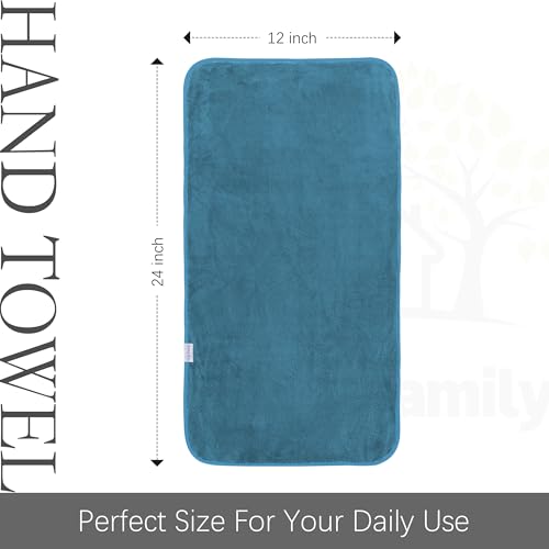 Cosy Family 6 Pack Ultra Soft Microfiber Absorbent Hand Towel, Silk Hemming Towels for Bathroom - Quick Drying - Perfect for Bath, Fitness, Gym, Shower, Hotel, and Spa - 16x28 Inch, Light Color