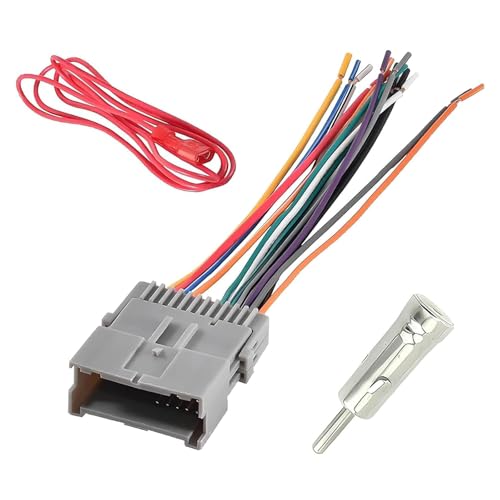 3 PCS Car Radio Wiring Harness, Vehicle Audio CD Player Modified Tail Cable with Adapter, Perfectly Fits Car Audio Connector System, Compatible with Chrysler, Hummer, Buick, Suzuki (Gray)
