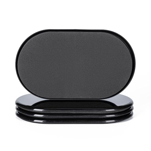 4 Pcs 5 3/4'' x 9 1/2" Furniture Sliders Pads for Hardwood Floors（Black） - size: 9 1/2" Oval-4 Pack Black