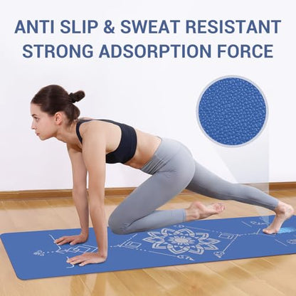Avoalre Yoga Mat Foldable - Textured Non Slip Exercise Mat -Travel Lightweight Hot Yoga Mat with Carry Bag for Pilates & Home Workouts (72"L x 24"W x 3mm Thick)