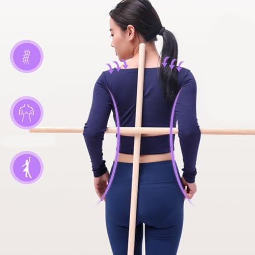 Yoga Stick - 20 In Wooden Stretching Stick, Portable Posture Corrector Pole, Stretch Mobility Stick, Physical Workout Exercise Dowel