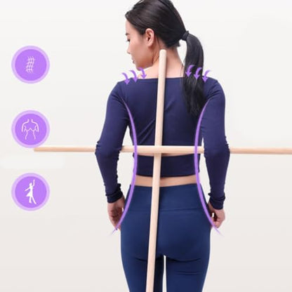 Yoga Stick - 20 In Wooden Stretching Stick, Portable Posture Corrector Pole, Stretch Mobility Stick, Physical Workout Exercise Dowel