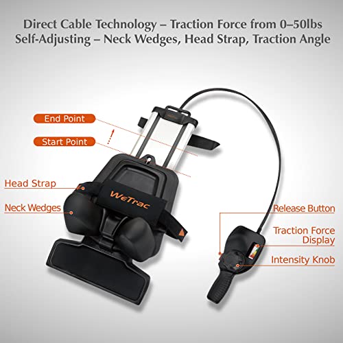 iSTIM WeTrac Cervical Neck Traction Device, Relaxer and Stretcher, Pain Relief for Spinal Decompression, Relieving Pinched Nerves, and Cervical Pain, Home Use, with Travel Bag