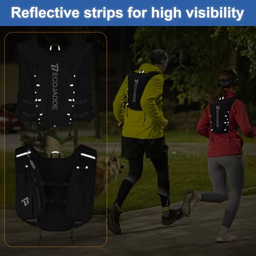 BECOJADDE Running Vest for Women Men, 5L/6L Lightweight Hydration Backpack Running Pack for Marathon, Trail, Cycling, Hiking, Jogging - color: Jet Black
