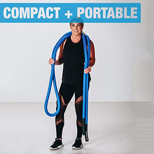 HYPERWEAR Hyper Rope Weighted Short Battle Rope 20 ft / 15 lb – Blue - size: 20 ft (15 lb) Blue
