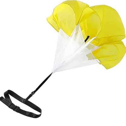 Qtopun 56 Inches Running Speed Training Parachute, Speed Chute Resistance Powerchute Umbrella with Adjustable Strap for Running, Football, Soccer Speed Training - color: Yellow