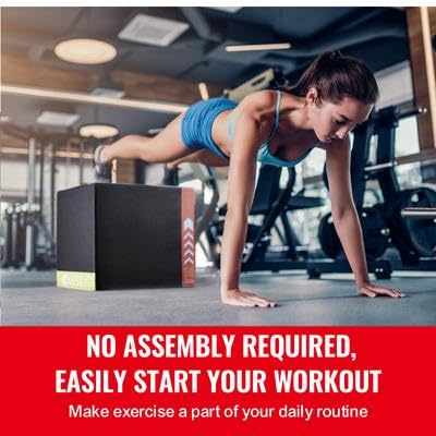 Happybuy 3-in-1 Plyometric Jump Box - 20/18/16 Inch Cotton Fitness BoxIdeal for Home Gym Training, Enhancing Agility and Strength. Anti-Slip, Black