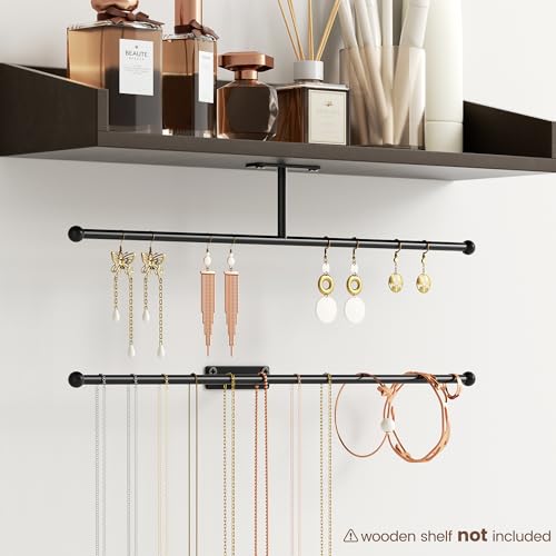 Wall Hanging Jewelry Organizer 12.6", Screw Included, Black 4-Pack - color: Black, size: 4 Pack