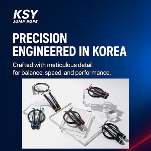 Jump Rope for Men and Women (Grand Prix Ultra Speed Series) – Adjustable Wire Rope for CrossFit, Boxing, and Fitness Training – Smooth, Fast, Tangle-Free Rotation (Made in Korea) - color: Black/Yellow