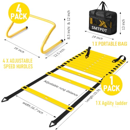 Agility Ladder,Soccer Training Equipment Set,Speed & Agility Training - color: Yellow