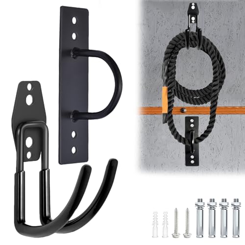 Battle Rope Anchor Kit Wall Mount, Set With Workout Wall Anchor And Rope Hook For 30-50 Feet, 1-2.5" Battle Ropes For Home Gym, Battle Rope Wall Mount Holder, Heavy Duty Gym Storage Rack - size: Small