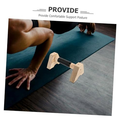 POPETPOP 2pcs Wooden Parallettes Bars - Handles for for Calisthenics and Strength Training Compact Design for Men and Women