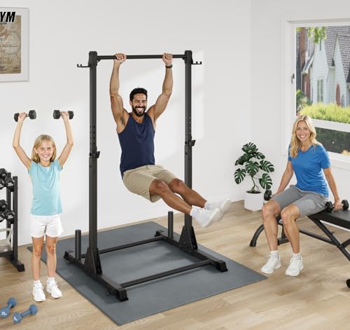 Pull Up Station, Strength Training Workout Pull Up Bar Free Standing for Home Gym, Adjustable Heavy Duty Pullup Bar Station Outdoor/Indoor, 600LBS Weight Capacity