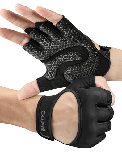 Breathable Workout Gloves, Antislip Weight Lifting Gym Gloves for Men Women, Superior Grip & Palm Protection for Weightlifting, Fitness, Exercise, Training - color: 1. Black (Backless), size: Medium