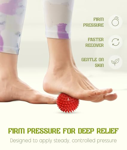 Foot Roller Massager for Plantar Fasciitis Relief, Neuropathy, Reflexology Trigger Point Foot Massager Roller, Feet Rollers with Spike Ball to Relieve Stress and Tight Muscles, Deep Tissue Massage