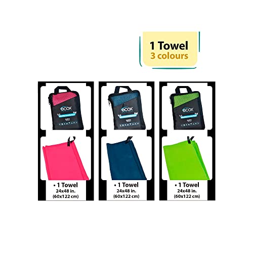 Outdoors Microfiber Towel Fast Drying Soft Feel Fast Action Drying for Gym Beach Outdoors Travel Yoga Camping Compact Size 1 Piece 24x48 in Red MFT1P24RD