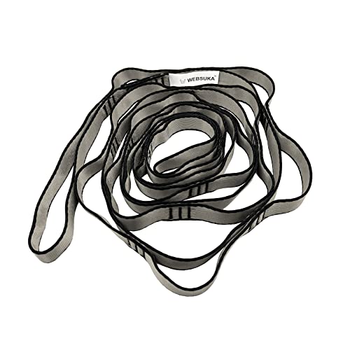 Aerial Yoga Hammock Daisy Chains Strap, Strong 22kN Adjustable with 10 Loops, No Stretch, Climbing Strap Nylon Chain Sling FOR Aerial Yoga,Swing, Hammock, Suspension, Exercise - color: Red, size: 79"×0.79"