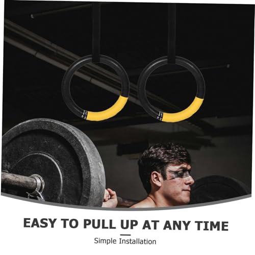 BESTonZON 1 Pair Calisthenics Rings with Adjustable Straps Gymnastics Workout Rings for Strength Training Core Stability and Endurance Versatile Fitness Equipment for Home and Gym Use