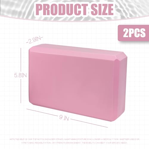 2 Pcs Yoga Blocks, 9"x6"x3" Foam Blocks Yoga Props for Pilates Stretching and Meditation Exercise Blocks Lightweight Yoga Essentials