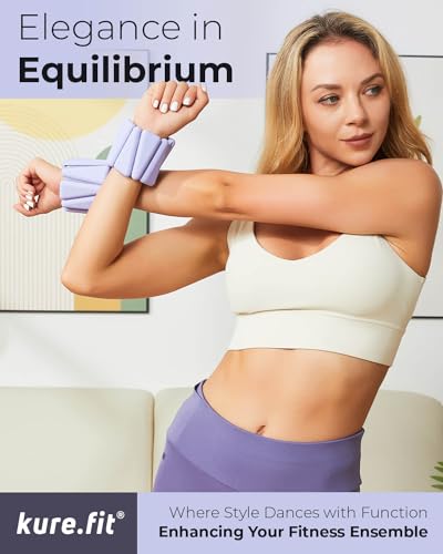 Pilates Weight | Wrist & Ankle Weights for Women | Weighted Bangles | 1LB/ 2LB Each (Set of 2) - color: Lilac, size: 2 LB