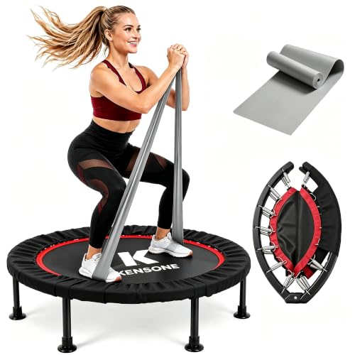 KENSONE 40" Mini Rebounder Trampoline for Adults, Workout Exercise Spring - color: Gray, size: 40" Without Bar