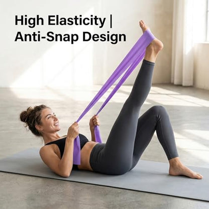 Resistance Bands, 1.5m Mist Purple Workout Bands Resistance for Women 22lbs Yoga Straps for Stretching, High Tension Leg Straps and Yoga Belt for Gym Accessories Pilates Home Fitness Training