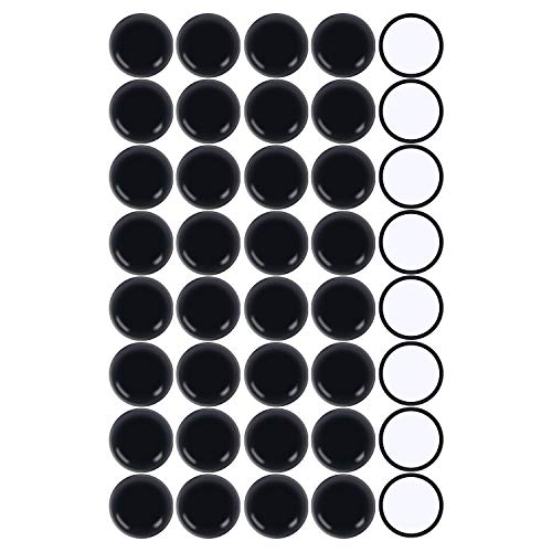 Ezprotekt 40 Pack 1-1/8" Self-Stick Round Carpet Furniture Sliders Furniture Moving Slider for Carpet, Heavy Duty Self-Adhesive Furniture Movers Moving Pads Chair Glides for Carpet (Round, Black - color: Black, size: 1 1/8"