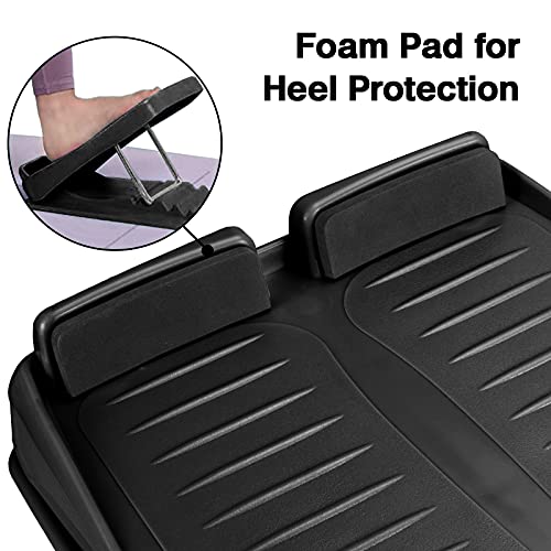 Slant Board Calf Stretcher Adjustable 4 Level Anti Slip Design Incline Board Leg Foot Balancing Fitness Pedal Wedge Stretch for Heel, Hamstring, Achilles, Leg Calves - color: Black