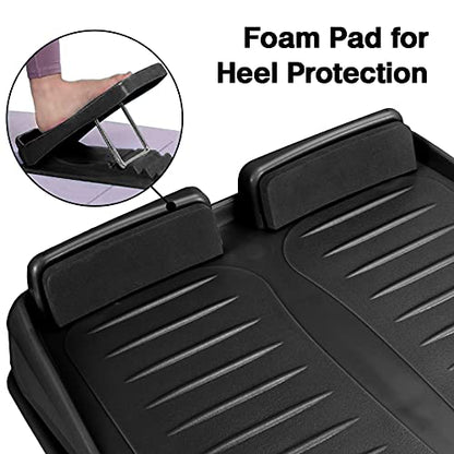Slant Board Calf Stretcher Adjustable 4 Level Anti Slip Design Incline Board Leg Foot Balancing Fitness Pedal Wedge Stretch for Heel, Hamstring, Achilles, Leg Calves - color: Black