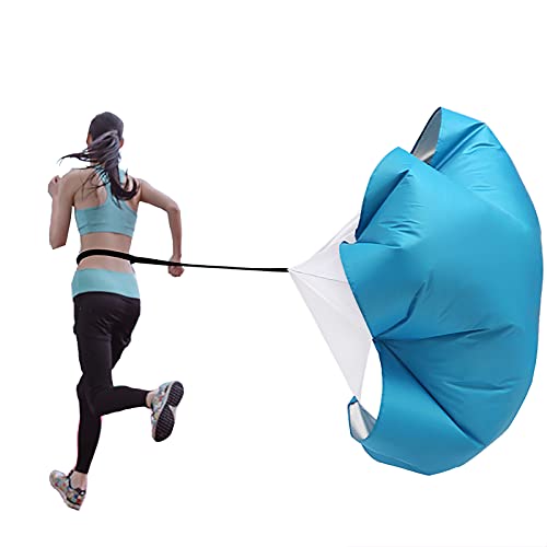 Resistance Parachute Running Speed Training, 57 in Speed Chute with Carry Bag,Resistance Running Parachute for Football Training Kids/Adults(Color:Blue) - color: Blue