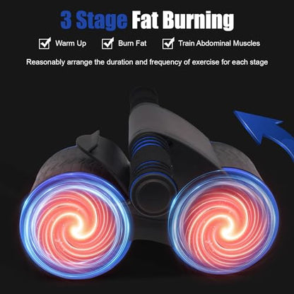 Abdomina Roller Workout Exerciser Equipment , Automatic rebounds Abdominal Wheel , Abdominal Roller Machine with Knee Pad for Abdominal Core Strength Training , Home Gym Fitness for Men Women(Blue)