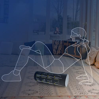 Foam Roller with Printed Exercises - 17.7''x 6'' Lightweight EPE/PE Exercise Roller Foam - Includes 12 Guided Stability, Mobility & Recovery Moves - Dual Color Instructional Design