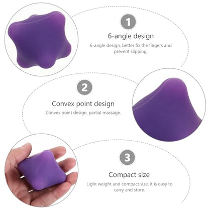 HEALLILY Hand Massage Ball 2.36 Inch Hexagonal Acupuncture Grip Balls for Hand Therapy Palm Massager Finger Exercise Tool for Muscle Movement and Relaxation 2 Pack