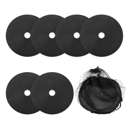 Flat Cones Spot Markers, Non-Slip Spot Marker Agility Dot Soccer Cones with Drawstring Bags - color: Black